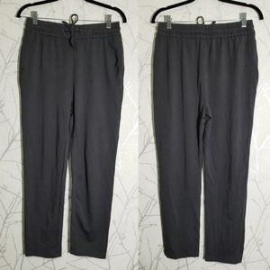 Badgley Mischka Gray Knit High Rise Tie Waist Pants